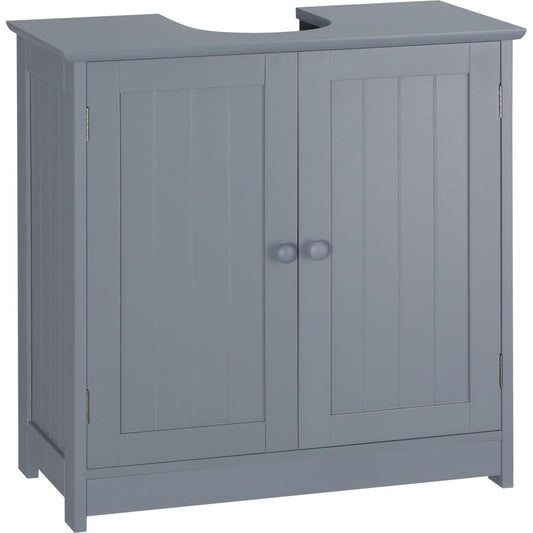 Under Sink Bathroom Cabinet with 2 Doors and Shelf, Pedestal Sink Bathroom Vanity Cabinet, Gray