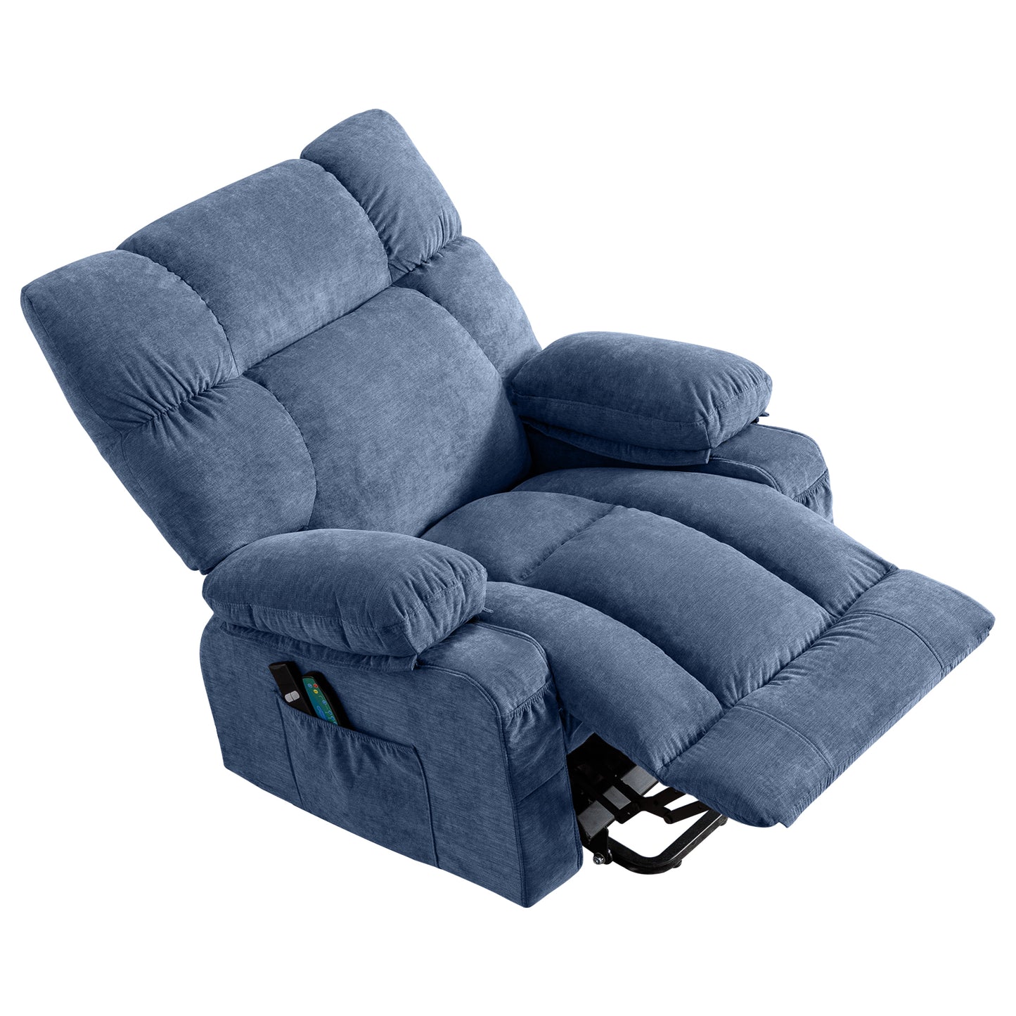 Power Lift Recliner Chair Recliners for Elderly with Heat and Massage Recliner Chair for Living Room with Infinite Position and Side Pocket,USB Charge Port,Blue