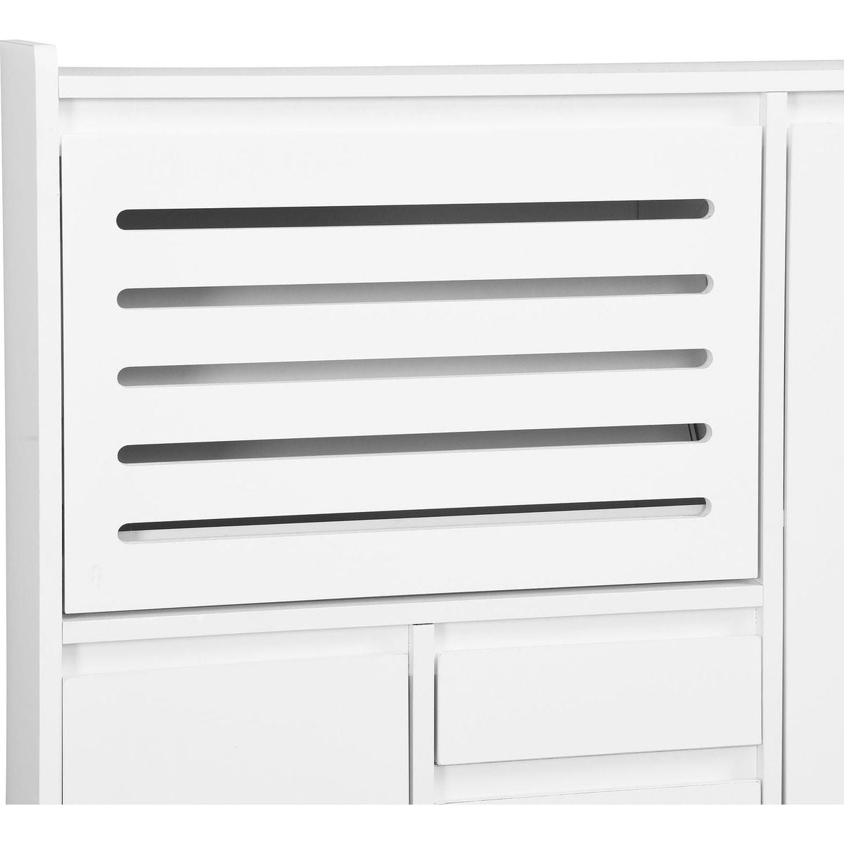 Multi-Functional Shoe Cabinet with Wall Cabinet, Space-saving Design Foyer Cabinet with 2 Flip Drawers, Versatile Side Cabinet for Hallway, White