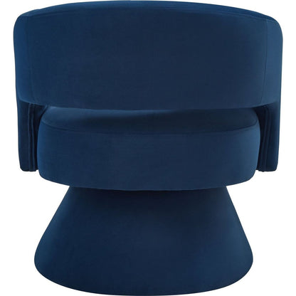 Modern Swivel Barrel Chair, Upholstered Velvet Round Accent Chairs,360 Degree Comfy Swivel Chair with Open Backrest, Single Chair Armchair for Living Room Bedroom, Homerest,Navy
