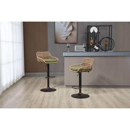 Swivel Bar Stools Set of 2 Adjustable Counter Height Chairs with Footrest for Kitchen, Dining Room 2PC/SET