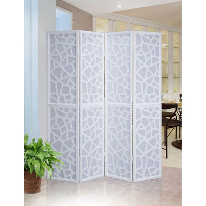 Giyano 4 Panel Screen Room Divider, White