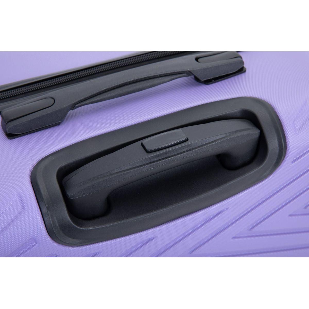 luggage 4-piece ABS lightweight suitcase with rotating wheels, 24 inch and 28 inch with TSA lock, (16/20/24/28) LIGHT PURPLE