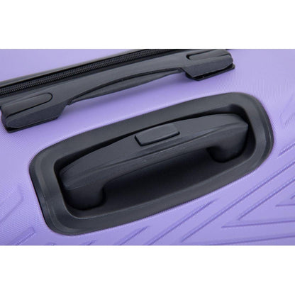 luggage 4-piece ABS lightweight suitcase with rotating wheels, 24 inch and 28 inch with TSA lock, (16/20/24/28) LIGHT PURPLE