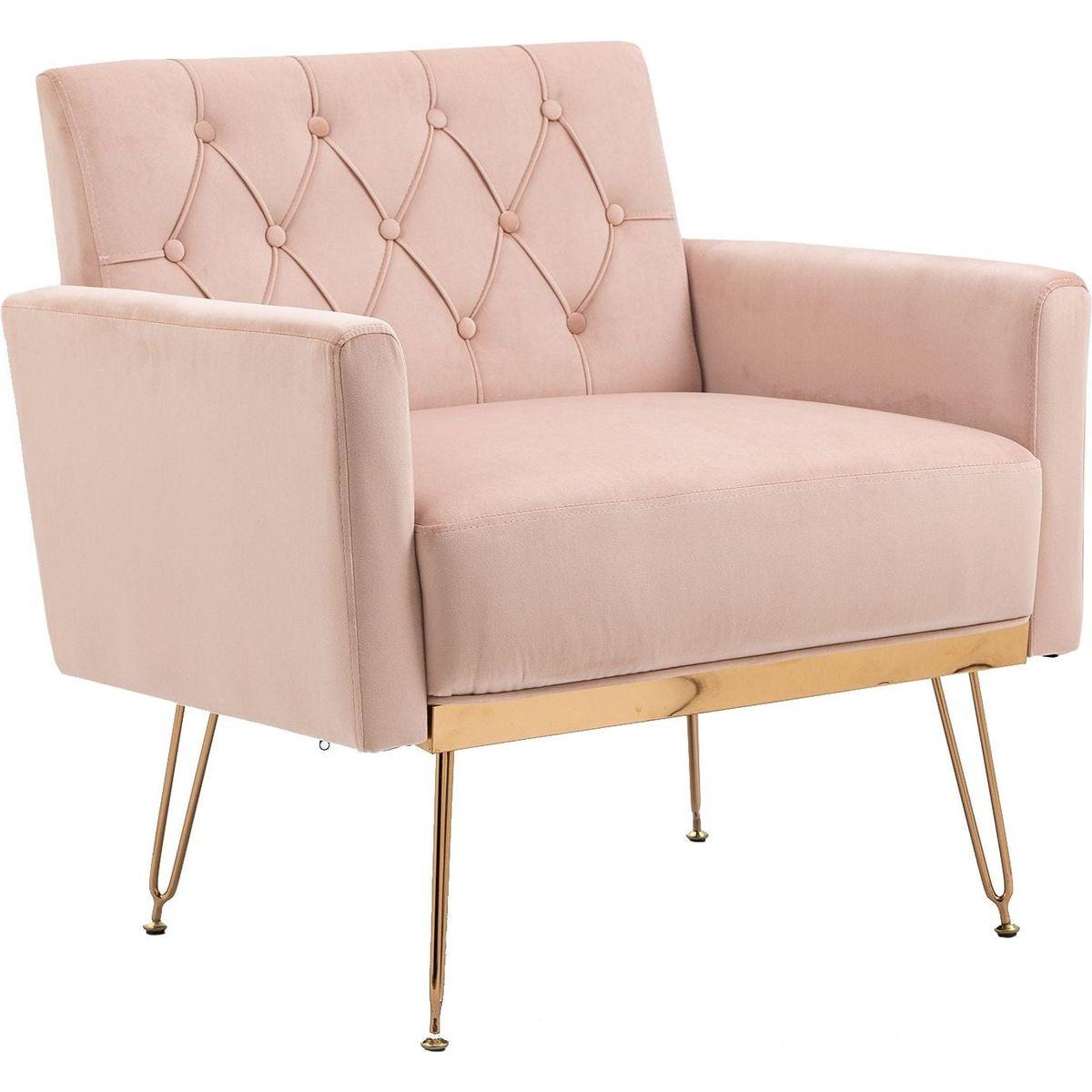 Accent Chair, leisure single sofa with Rose Golden feet