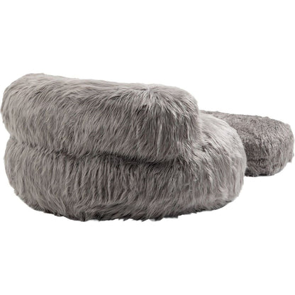 Bean Bag Chair Faux fur Lazy Sofa /Footstool Durable Comfort Lounger High Back Bean Bag Chair Couch for Adults and Kids, Indoor