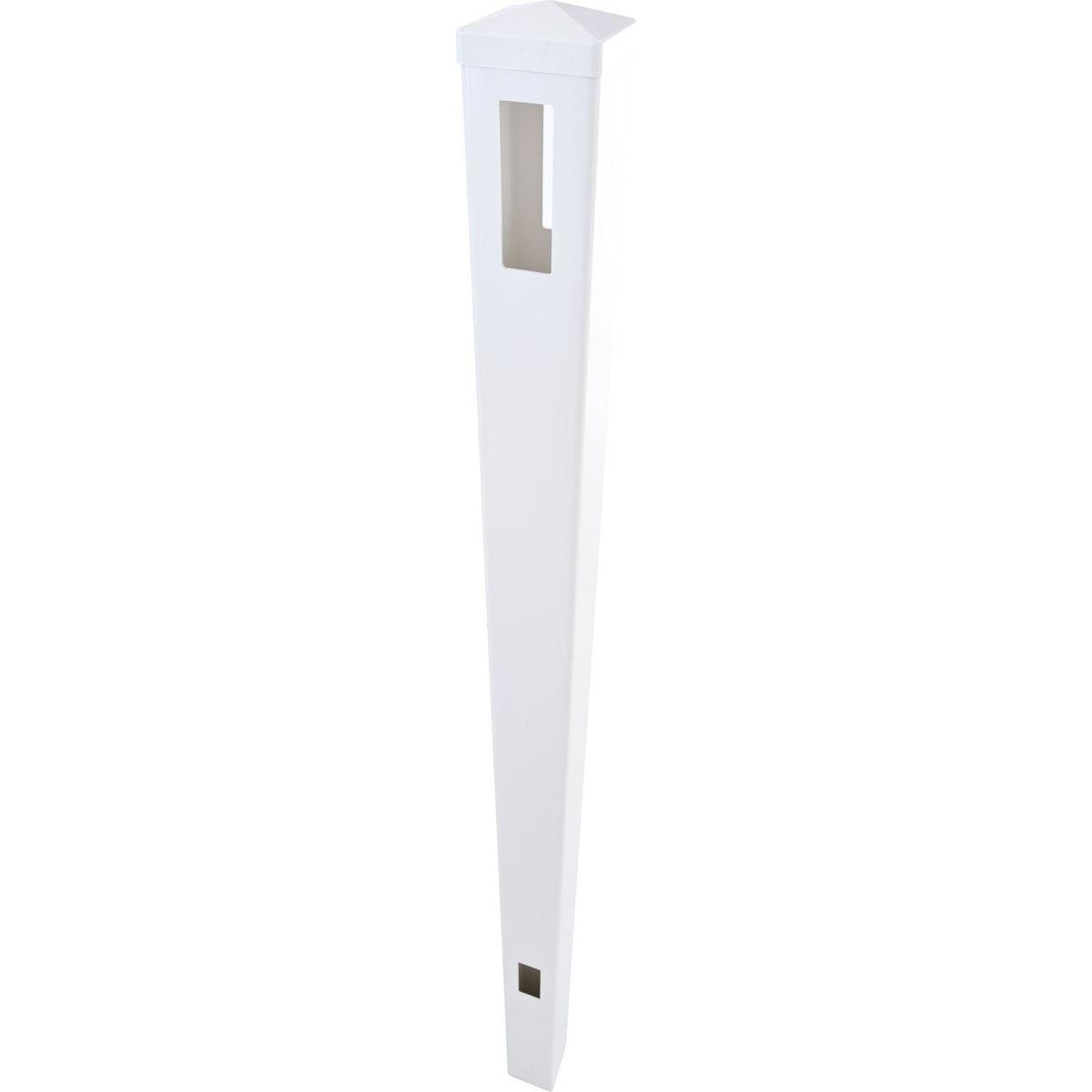 Line Post for White Vinyl Routed Fence Caps Included set of 2