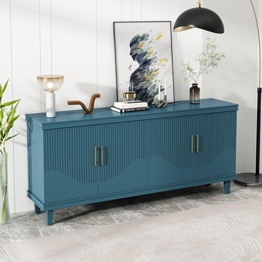 70.07"Large Size 4-Door Cabinet, Same as Living Room, Kitchen, Bedroom, Hallway, Olive Green,Navy Blue,Peacock Blue