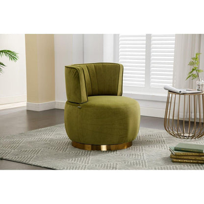 360 Degree Swivel Cuddle Barrel Accent Sofa Chairs, Round Armchairs with Wide Upholstered, Fluffy Velvet Fabric Chair for Living Room, Bedroom, Office, Waiting Rooms