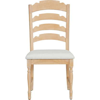 Vintage Traditional 4-Piece Upholstered Dining Chairs, Serrated Dining Backs, Natural