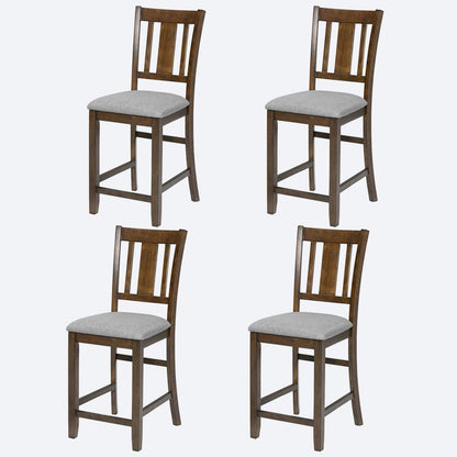 Dining Room Furniture Counter Height Chairs Set for 4, Kitchen Chair with Padded Seat, Walnut