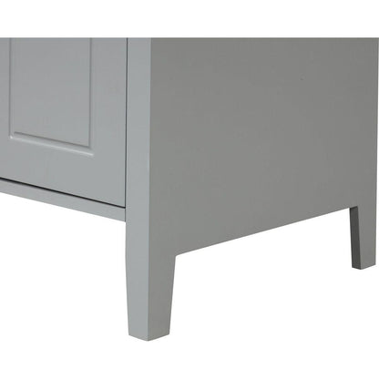 24" Bathroom Vanity with Sink, Bathroom Vanity Cabinet with Two Drawers and Door, Adjustable Shelf, Solid Wood and MDF, Grey