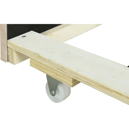 Queen size Upholstered Platform Bed with Storage Headboard, Twin XL Size Trundle & 2 drawers and a set of Sockets & USB Ports, Linen Fabric, Beige