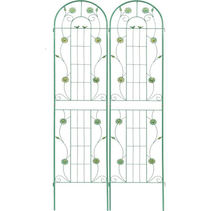 4 Pack Metal Garden Trellis 86.7" x 19.7" Rustproof Trellis for Climbing Plants Outdoor Flower Support Green