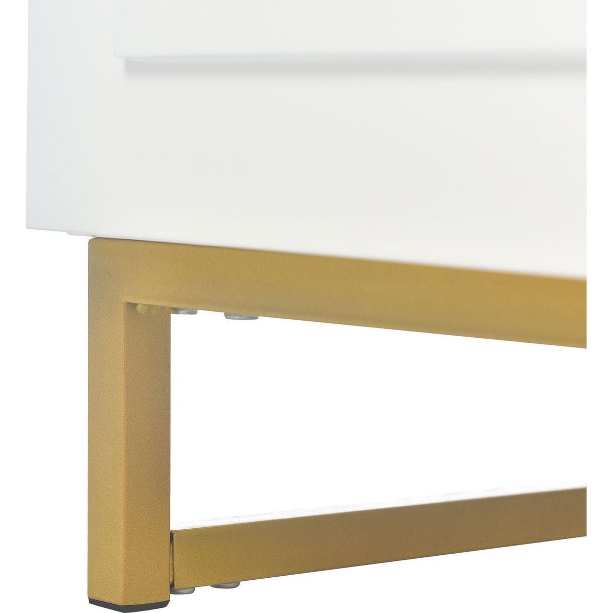 24inch White Bathroom Vanity Sink Combo for Small Space, Modern Design with Ceramic Basin, Gold Legs and Semi-open Storage(Faucet Not Included)