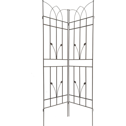 2 Pack Metal Garden Trellis 71" x 17.7" Rustproof Trellis for Climbing Plants Outdoor Flower Support Brown