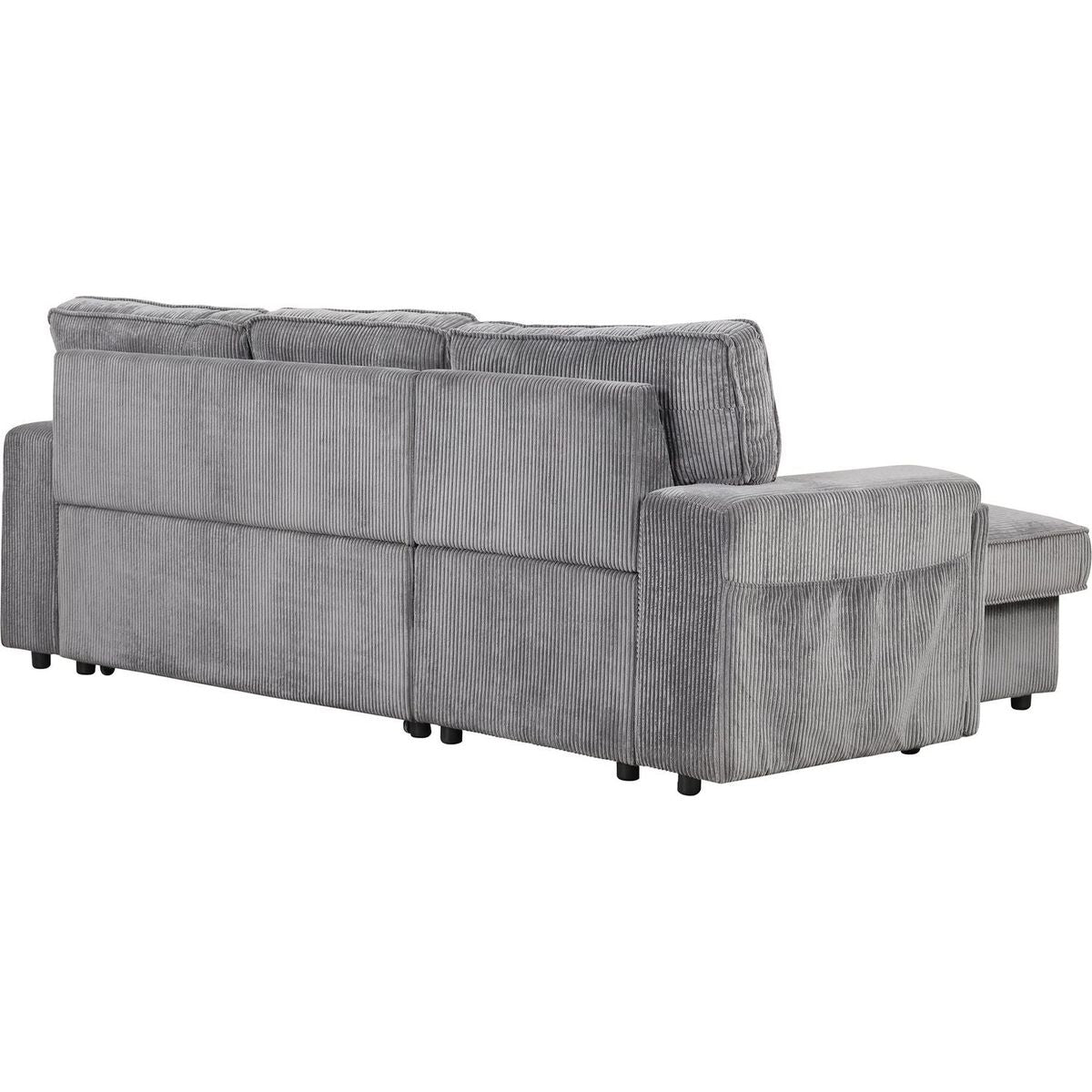 Upholstery Sleeper Sectional Sofa with Storage Bags and 2 cup holders on Arms