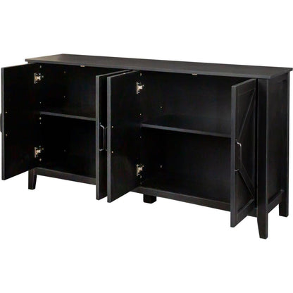 Cabinet with 4 Doors and 4 open shelgves,Freestanding Sideboard Storage Cabinet Entryway Floor Cabinet for Living Room Office Bedroom