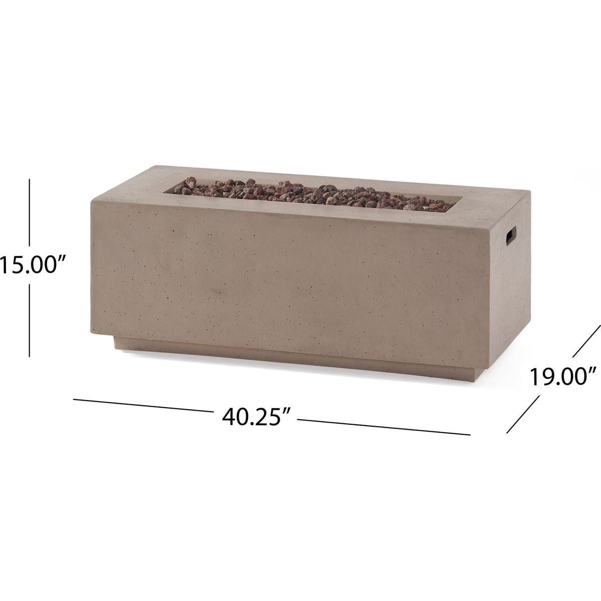 40" RECTANGULAR MGO FIRE PIT - 40 000 BTU
