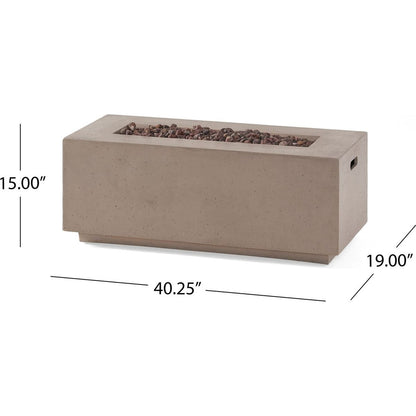 40" RECTANGULAR MGO FIRE PIT - 40 000 BTU