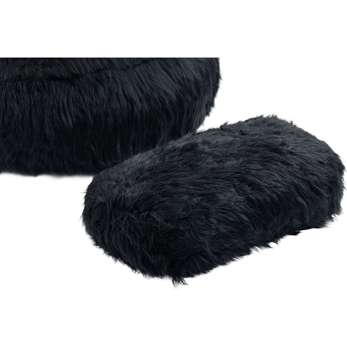 Bean Bag Chair Faux fur Lazy Sofa /Footstool Durable Comfort Lounger High Back Bean Bag Chair Couch for Adults and Kids, Indoor