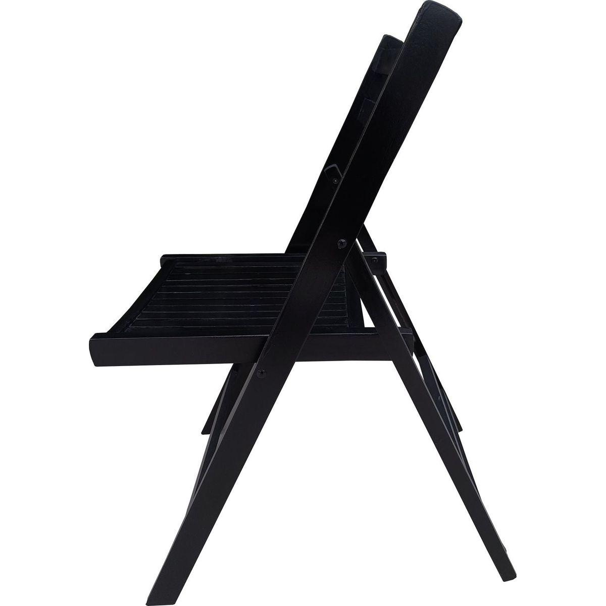 Furniture Slatted Wood Folding Special Event Chair - black, Set of 4, FOLDING CHAIR, FOLDABLE STYLE