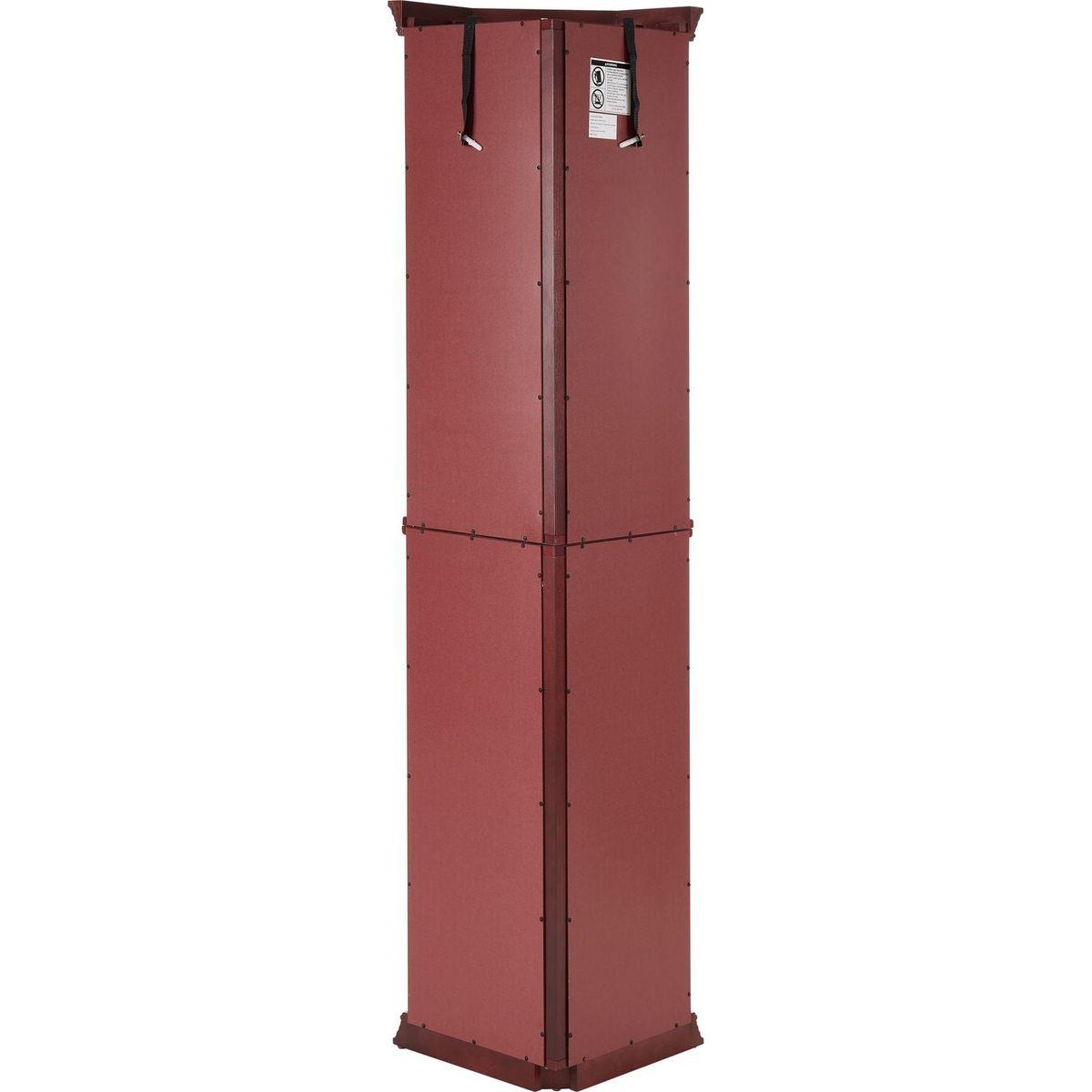 Corner Curio Cabinet with Lights, Adjustable Tempered Glass Shelves, Mirrored Back, Display Cabinet,Cherry (E26 light bulb not included)