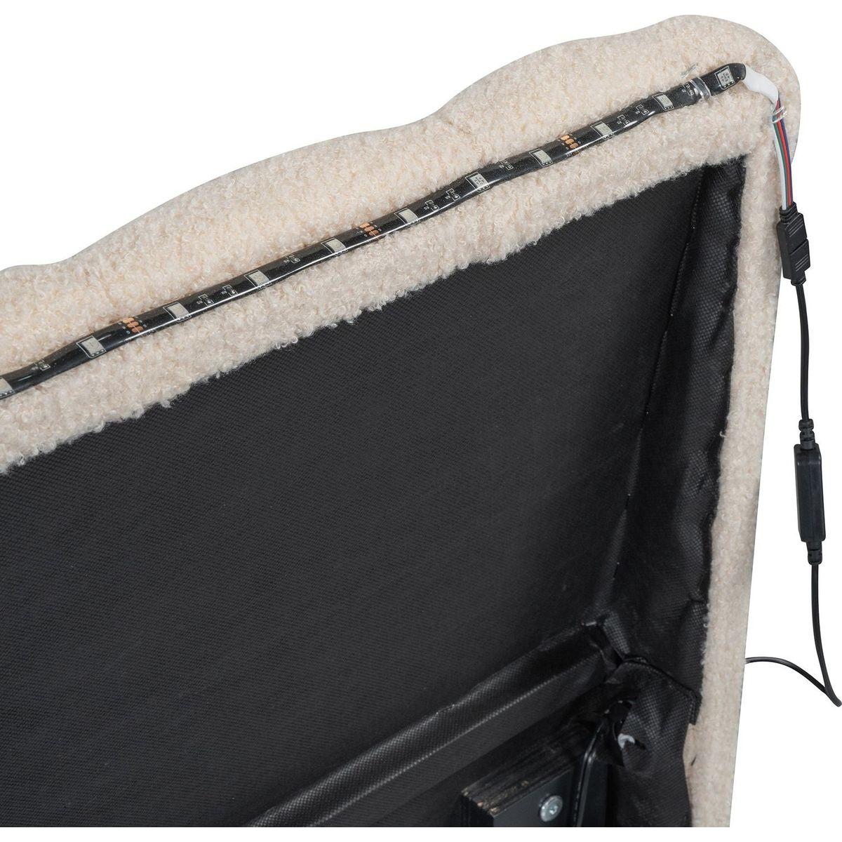 Teddy Fleece Twin Size Upholstered Platform Bed with Trundle, Beige