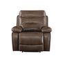 Aashi Recliner (Power Motion), Brown Leather-Gel Match