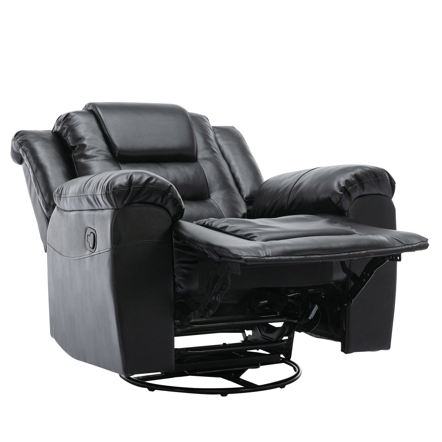 360Swivel and Rocking Home Theater Recliner Manual Recliner Chair with Wide Armrest for Living Room,Bedroom, Black