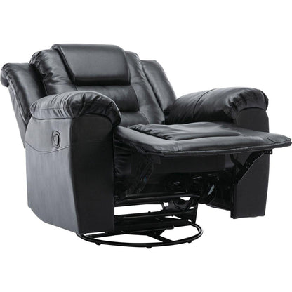 360Swivel and Rocking Home Theater Recliner Manual Recliner Chair with Wide Armrest for Living Room,Bedroom, Black