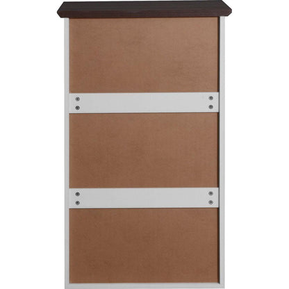 Tall White Dresser for Bedroom, Mid Century Modern Dresser with Drawers, 5 Drawer Dresser with Wood Color Top, Small Dresser for Kids Bedroom, Living Room