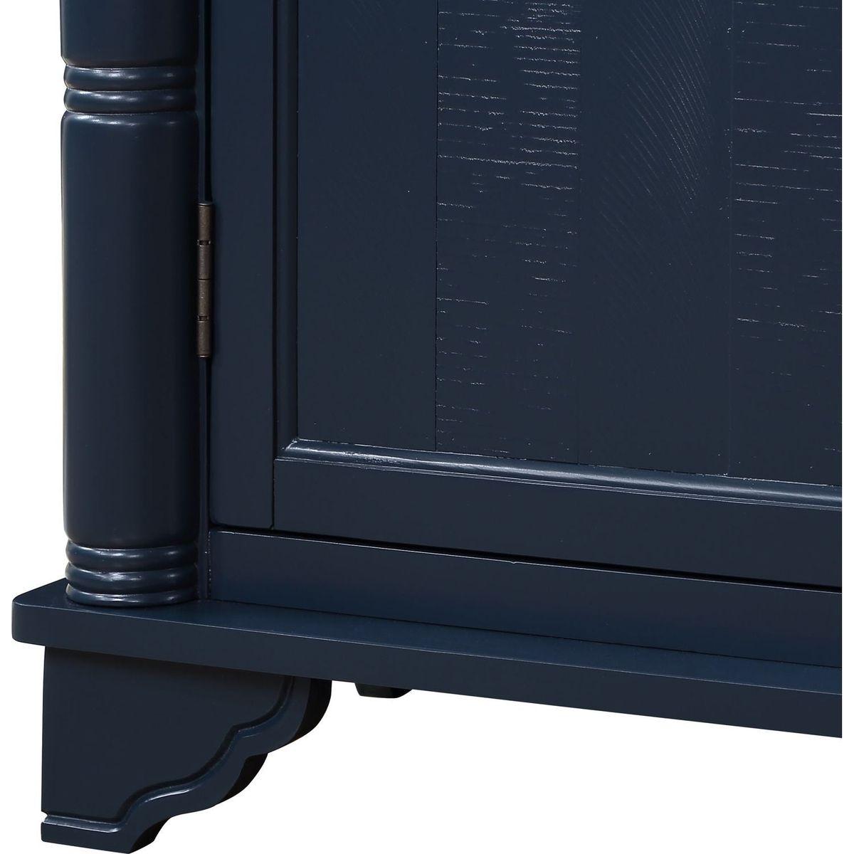 40" Console Table with Storage Shelf, Retro Entryway Table with Adjustable Storage Shelf, Sofa Couch Table for Hallway, Entry Way, Living Room, Foyer, Navy Blue and Brown Top