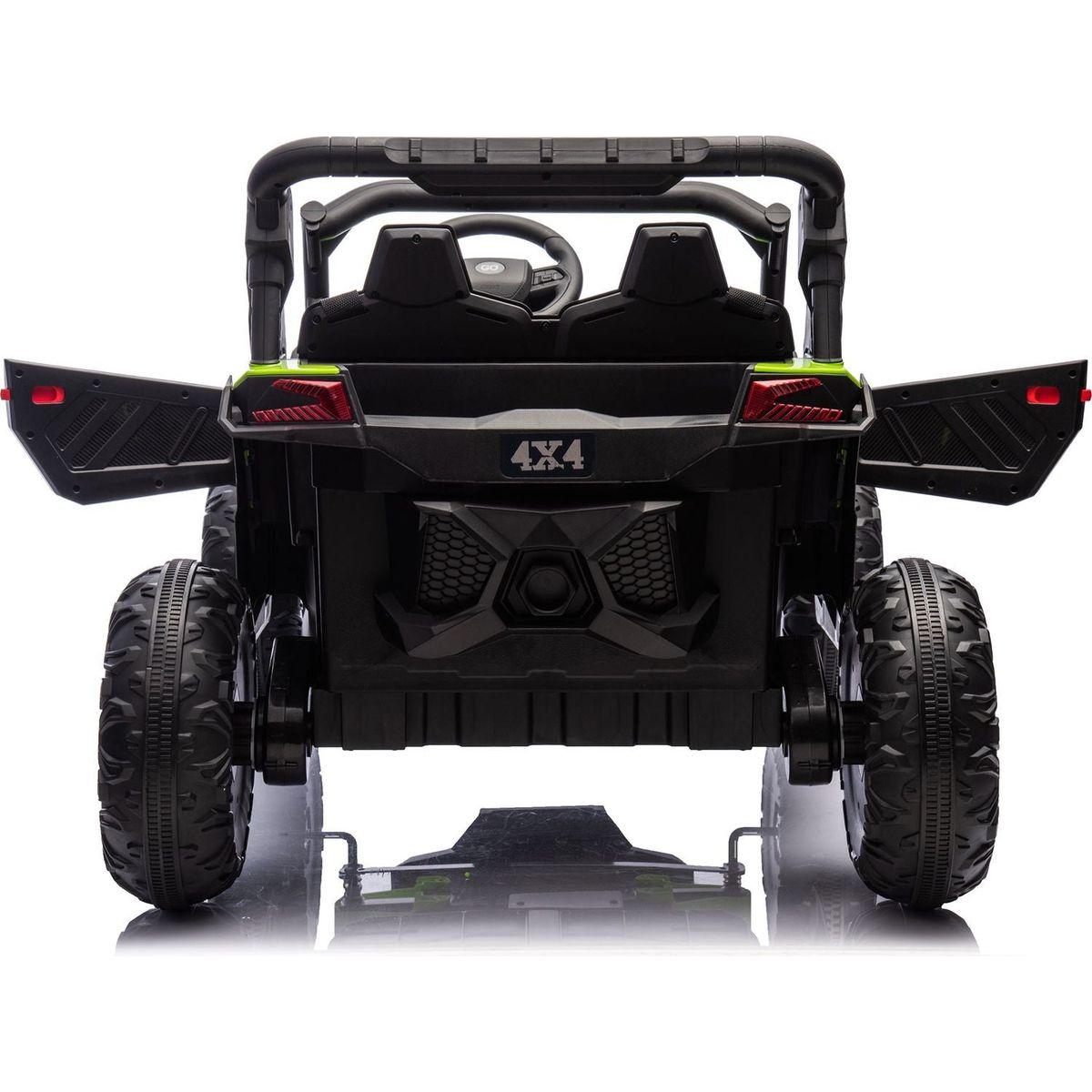 24V Two-Seater Kids Ride On UTV W/Parents Remote Control,Four-Wheel Suspension,Slow Start,Large wheel design,Anti-collision bar,Storage space,Music,USB,Bluetooth,Volume control,LED lights for Kids 3+.