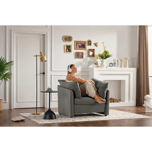 Modern Style Chenille Oversized Armchair Accent Chair Single Sofa Lounge Chair for Living Room, Bedroom