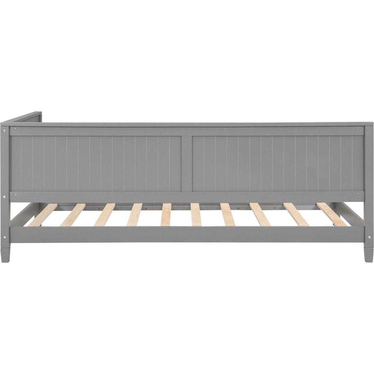Twin Size Wood Daybed/Sofa Bed, Gray