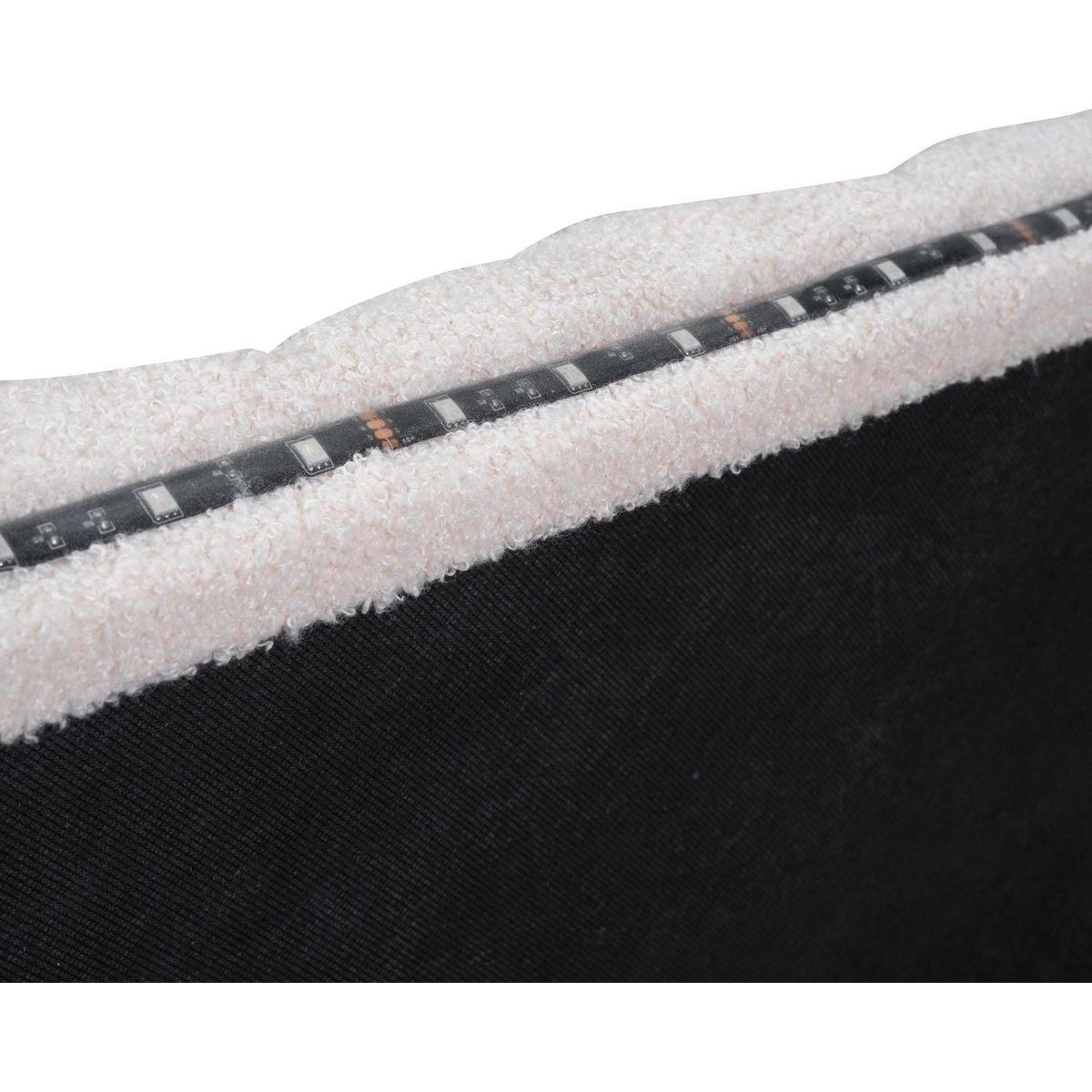 Teddy Fleece Queen Size Upholstered Platform Bed with Trundle, Beige