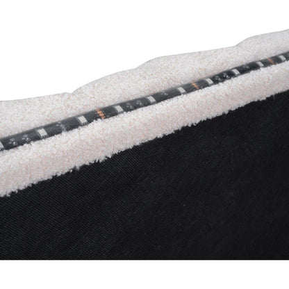 Teddy Fleece Queen Size Upholstered Platform Bed with Trundle, Beige