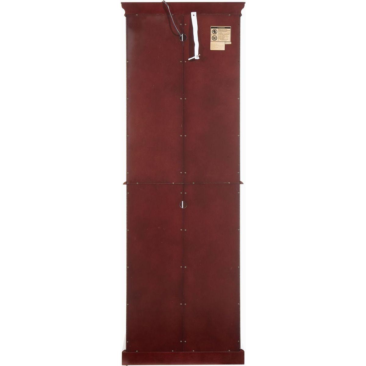 Curio Cabinet Lighted Curio Diapaly Cabinet with Adjustable Shelves and Mirrored Back Panel, Tempered Glass Doors (Cherry, 6 Tier), (E26 light bulb not included)