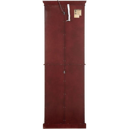 Curio Cabinet Lighted Curio Diapaly Cabinet with Adjustable Shelves and Mirrored Back Panel, Tempered Glass Doors (Cherry, 6 Tier), (E26 light bulb not included)