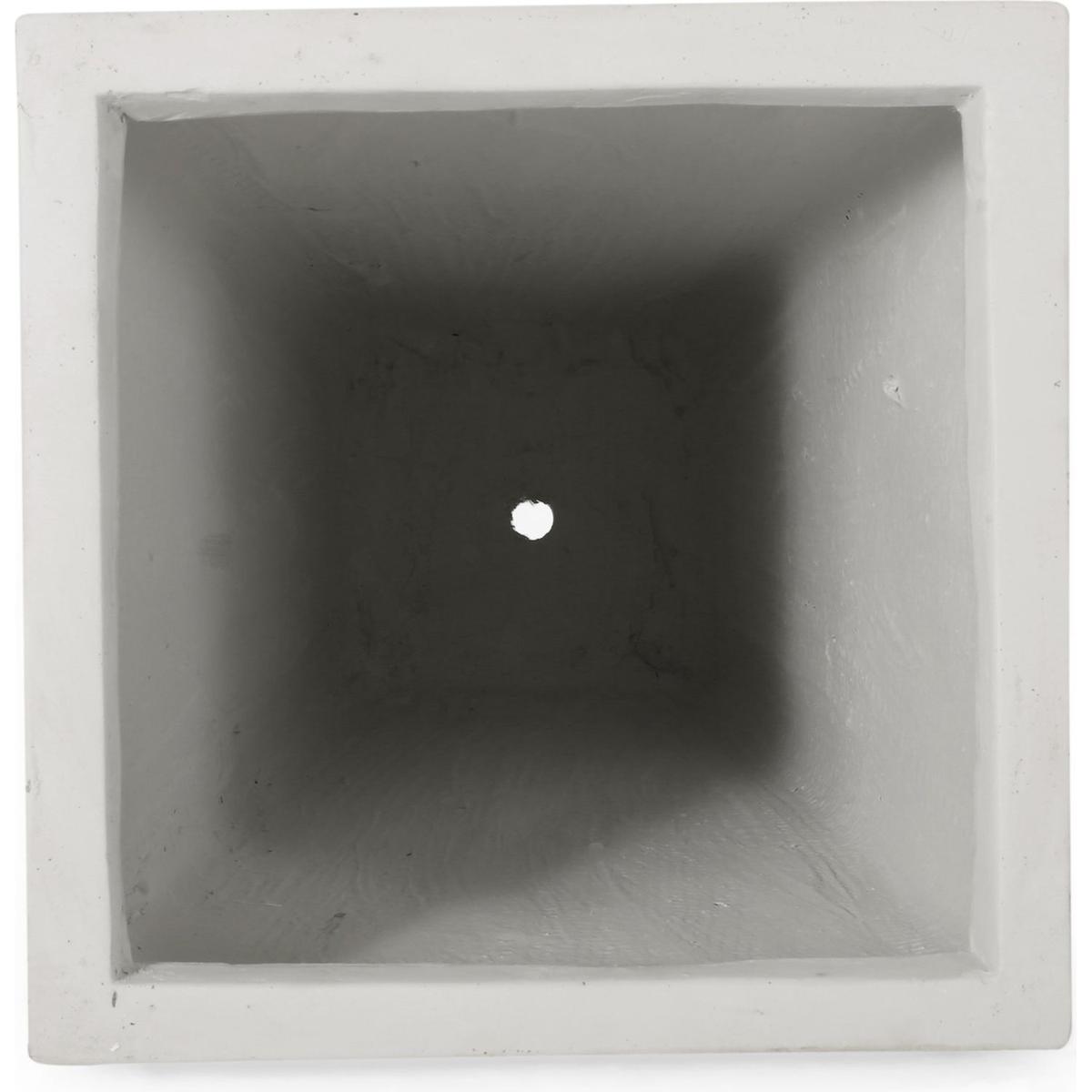 13" Outdoor Modern MGO Small Cast Stone Planter, White