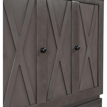 Solid Pine Murphy Bed Chest Cube Cabinet Bed with Charging Station and Large Storage Drawer for Home Office or Small Room,Full,Gray