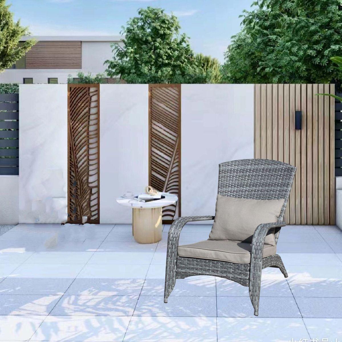 Patio Chair with Cushions(Grey Cushion)