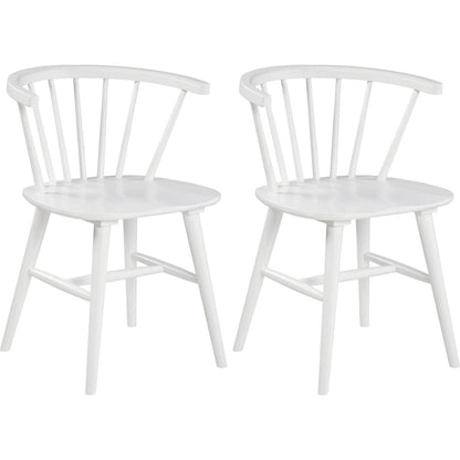 Alwynn Contemporary Wooden Spindle Back Dining Chairs, Windsor Chairs, Set of 2, White