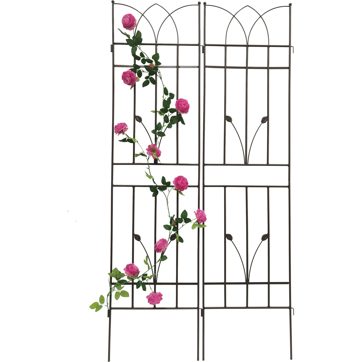 2 Pack Metal Garden Trellis 71" x 17.7" Rustproof Trellis for Climbing Plants Outdoor Flower Support Brown