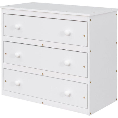 Low Study Full Loft Bed with Cabinet, Shelves and Rolling Portable Desk, Multiple Functions Bed- White