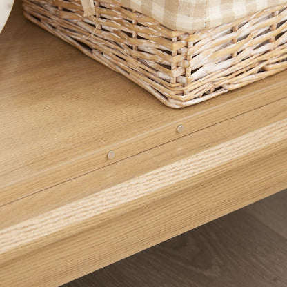 2 Doors Curio Cabinet with Tempered Glass Doors, Curio Cabinets with Mirrored Back Panel and Adjustable Shelves, Lighted Display Cabinet for Home, Office Light Bulb Included OAK