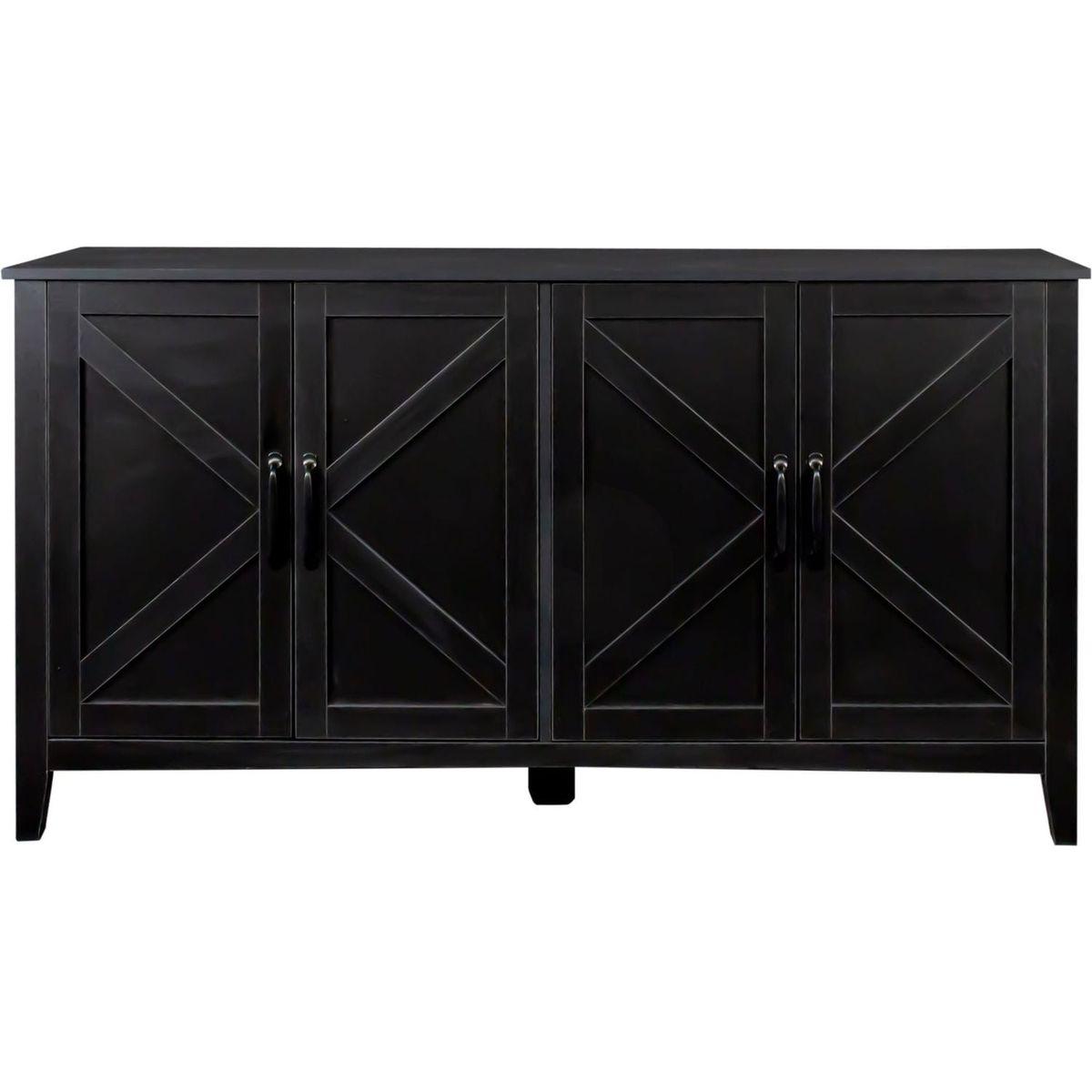 Cabinet with 4 Doors and 4 open shelgves,Freestanding Sideboard Storage Cabinet Entryway Floor Cabinet for Living Room Office Bedroom