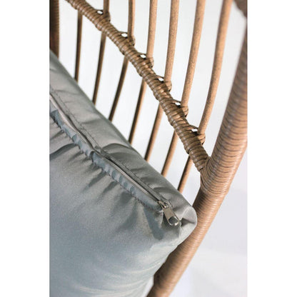 Outdoor Garden Wicker Egg Chair And Footstool Patio Chaise, With Cushions, Outdoor Indoor Basket Chair