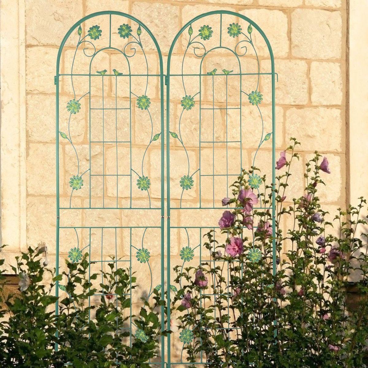 4 Pack Metal Garden Trellis 71" x 19.7" Rustproof Trellis for Climbing Plants Outdoor Flower Support Green